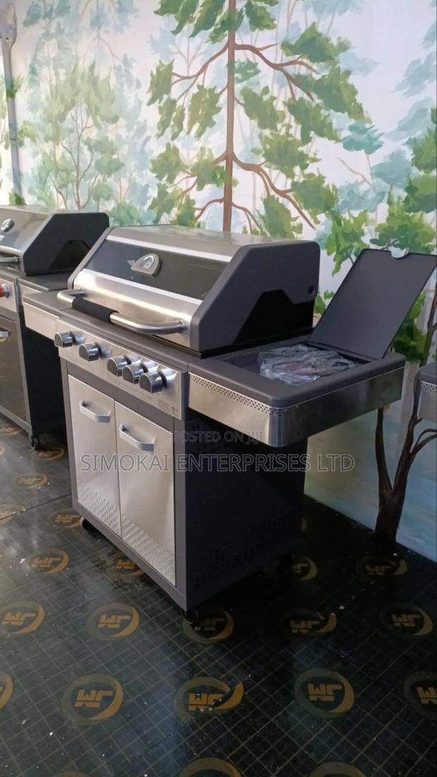 4 Burner Stainless Steel Gas Grill With Side Burner