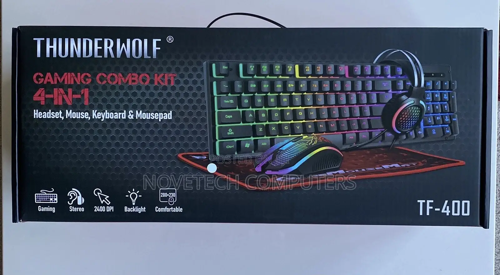 Thunderwolf 4-in-1 Gaming Combo Keyboard Mouse Set Headset + Mouse Pad