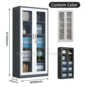 Office Cabinet; 2-Door Glass Office Storage Cabinet