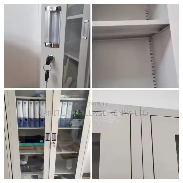 Office Cabinet; 2-Door Glass Office Storage Cabinet