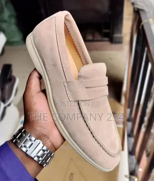 Quality Leather Sued Lolo Piano Loafer Rubber Sole Shoes