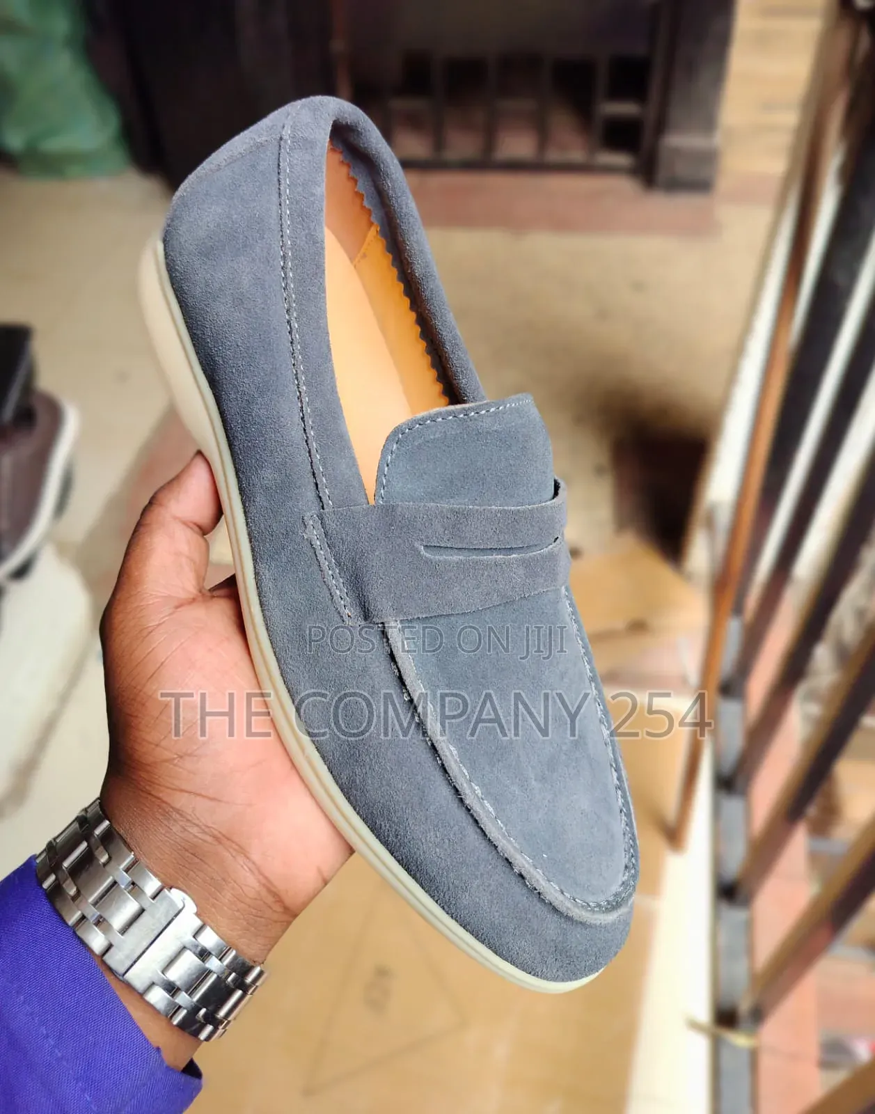 Quality Leather Sued Lolo Piano Loafer Rubber Sole Shoes