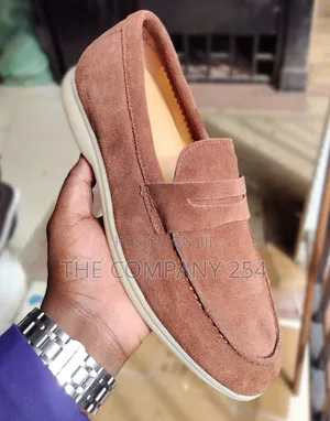Quality Leather Sued Lolo Piano Loafer Rubber Sole Shoes