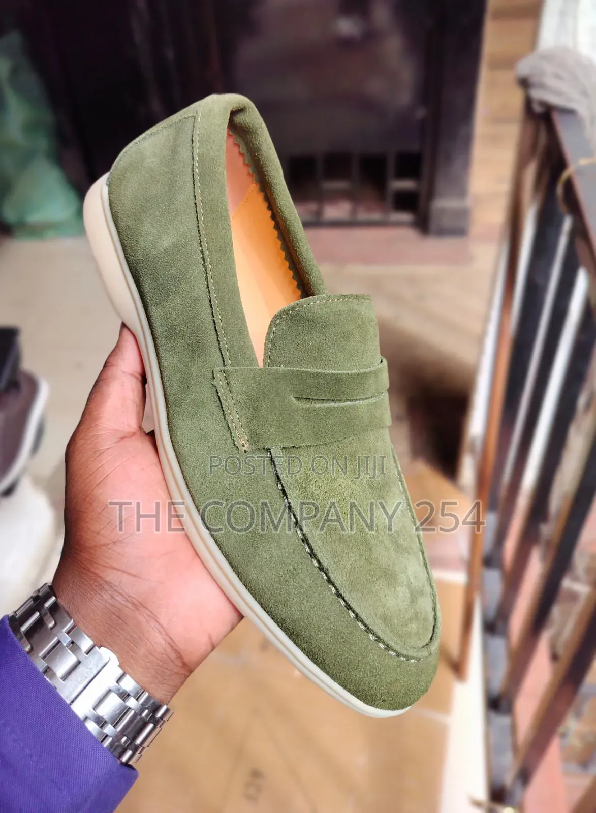 Quality Leather Sued Lolo Piano Loafer Rubber Sole Shoes