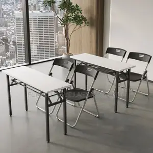 Office Desk; 120cm Foldable Metallic Leg Office Desk