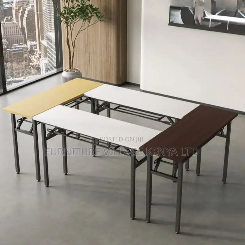 Office Desk; 120cm Foldable Metallic Leg Office Desk