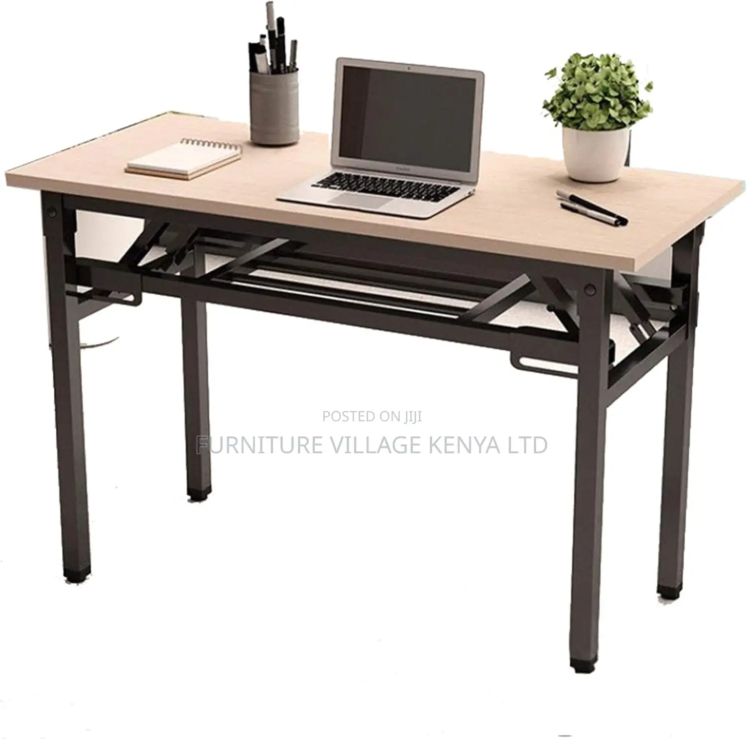 Office Desk; 120cm Foldable Metallic Leg Office Desk