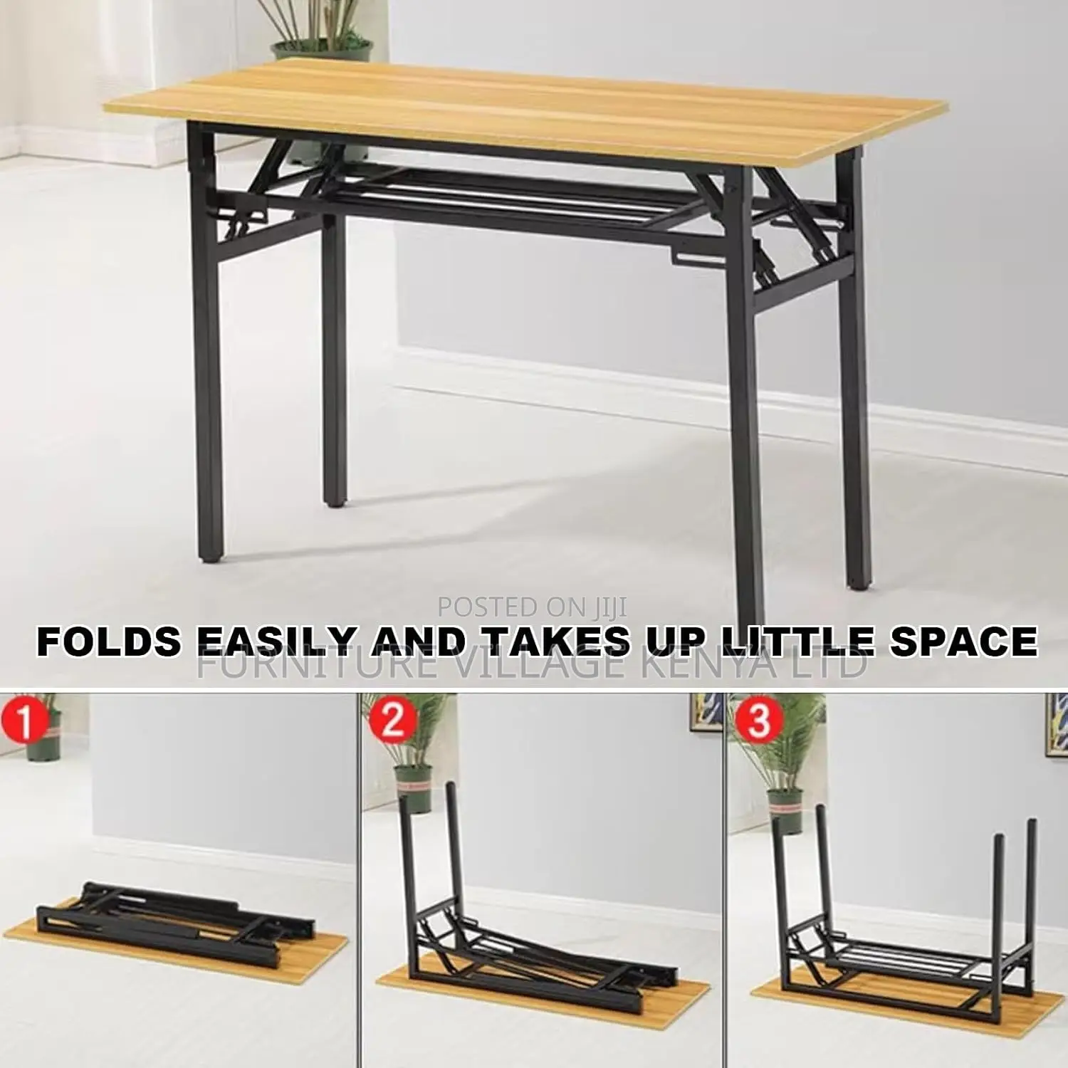 Office Desk; 120cm Foldable Metallic Leg Office Desk