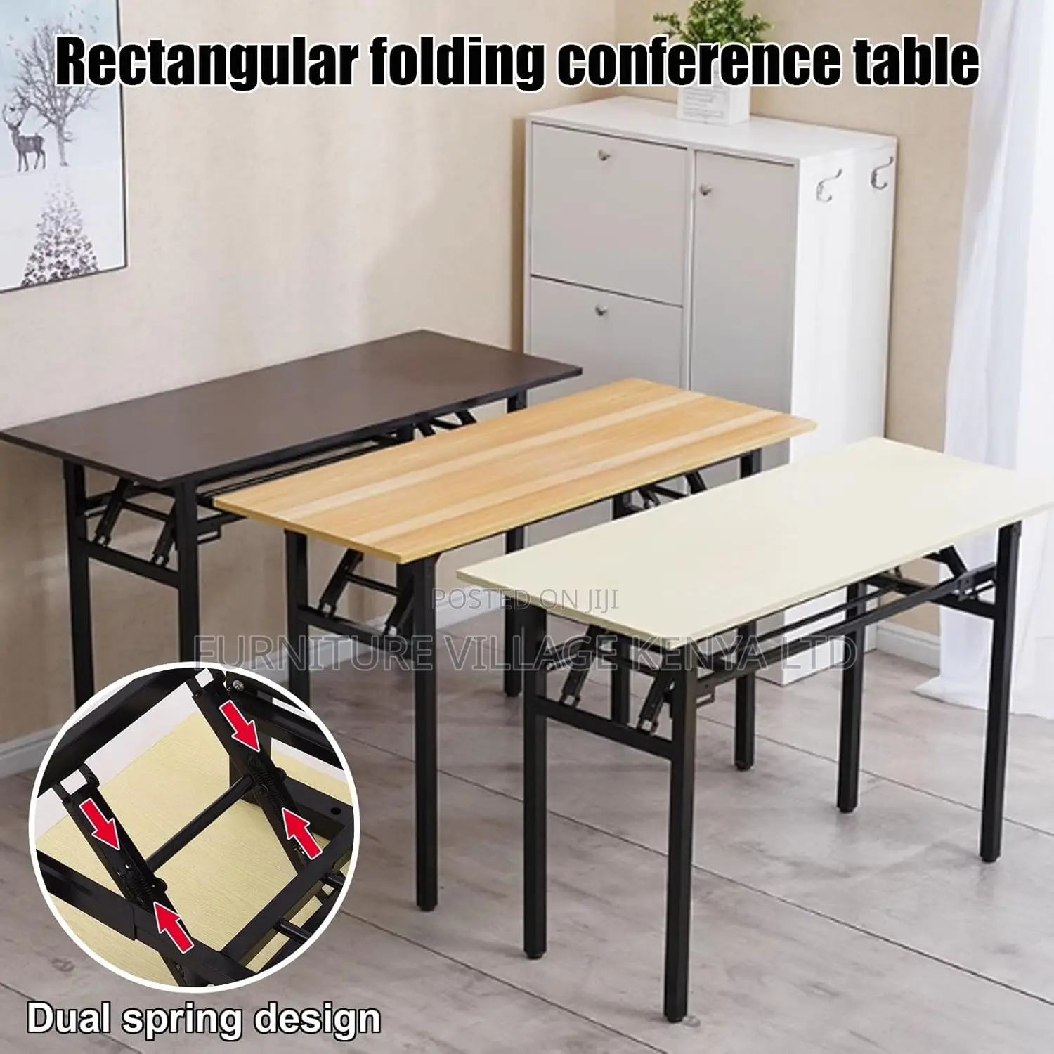 Office Desk; 120cm Foldable Metallic Leg Office Desk
