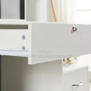 Dresser;Modern Dressing Table W/4 Drawers Sliding Mirror Stool