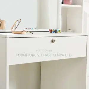 Dresser;Modern Dressing Table W/4 Drawers Sliding Mirror Stool