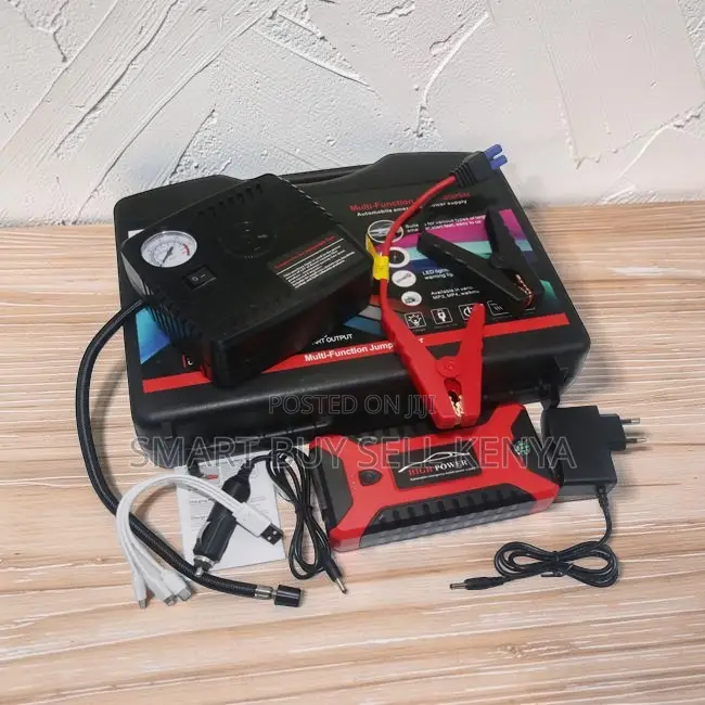 Compact Design 2-in-1 Car Jump Starter Tire Inflator Air Compressor