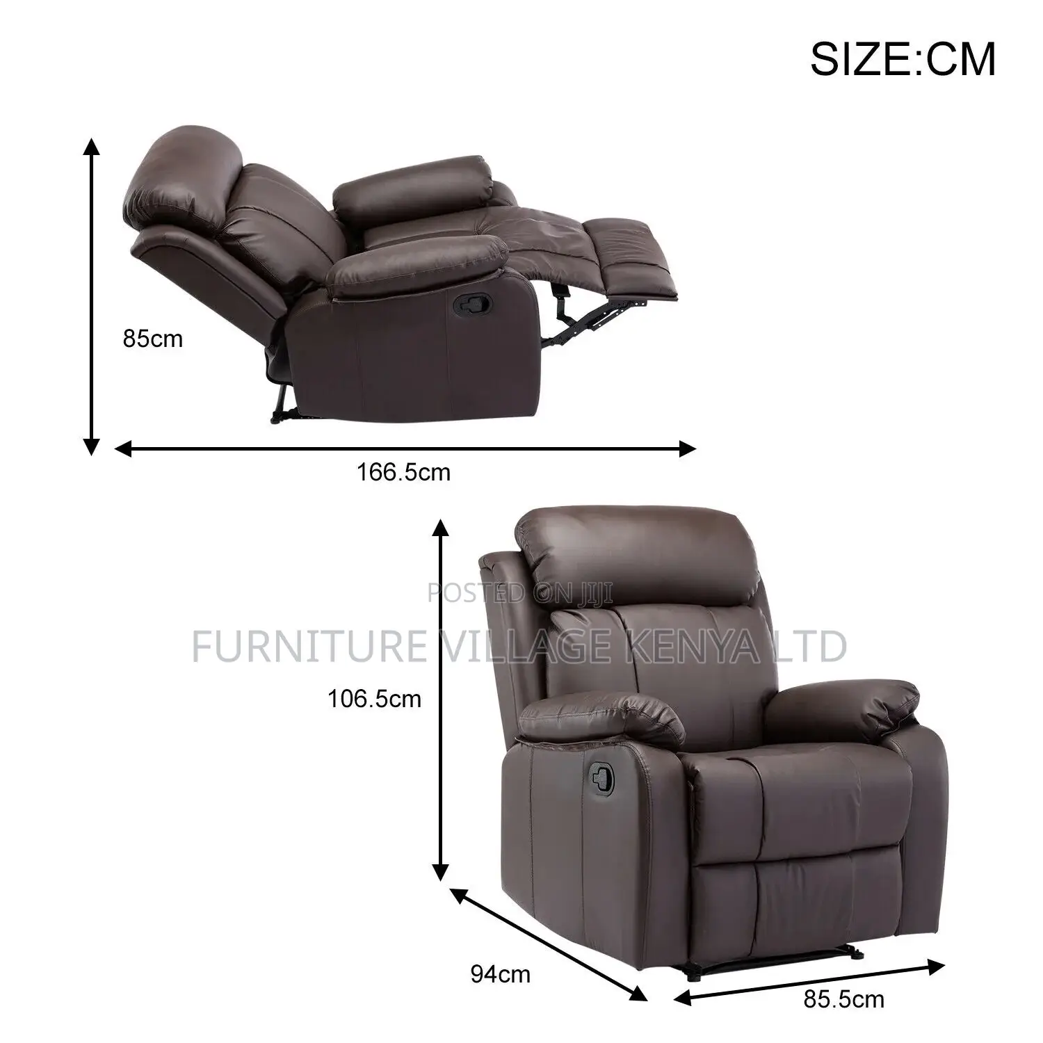 Sofa; 1-Seater Luxurious Recliner Sofa
