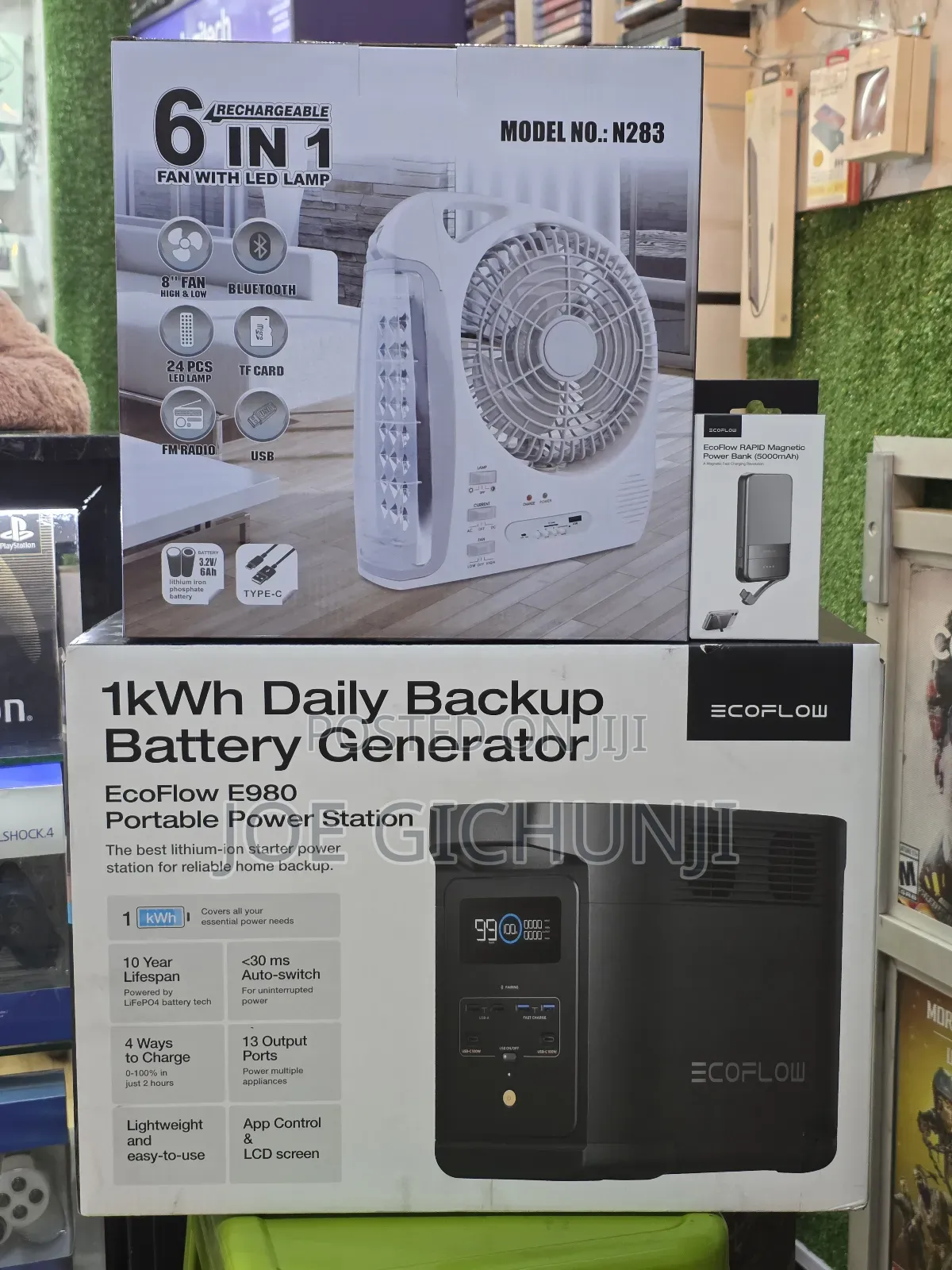 Delta 2 Black With Free Fan and Powerbank