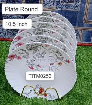 10.5" Round Ceramic Plates – Set of 6- Jm