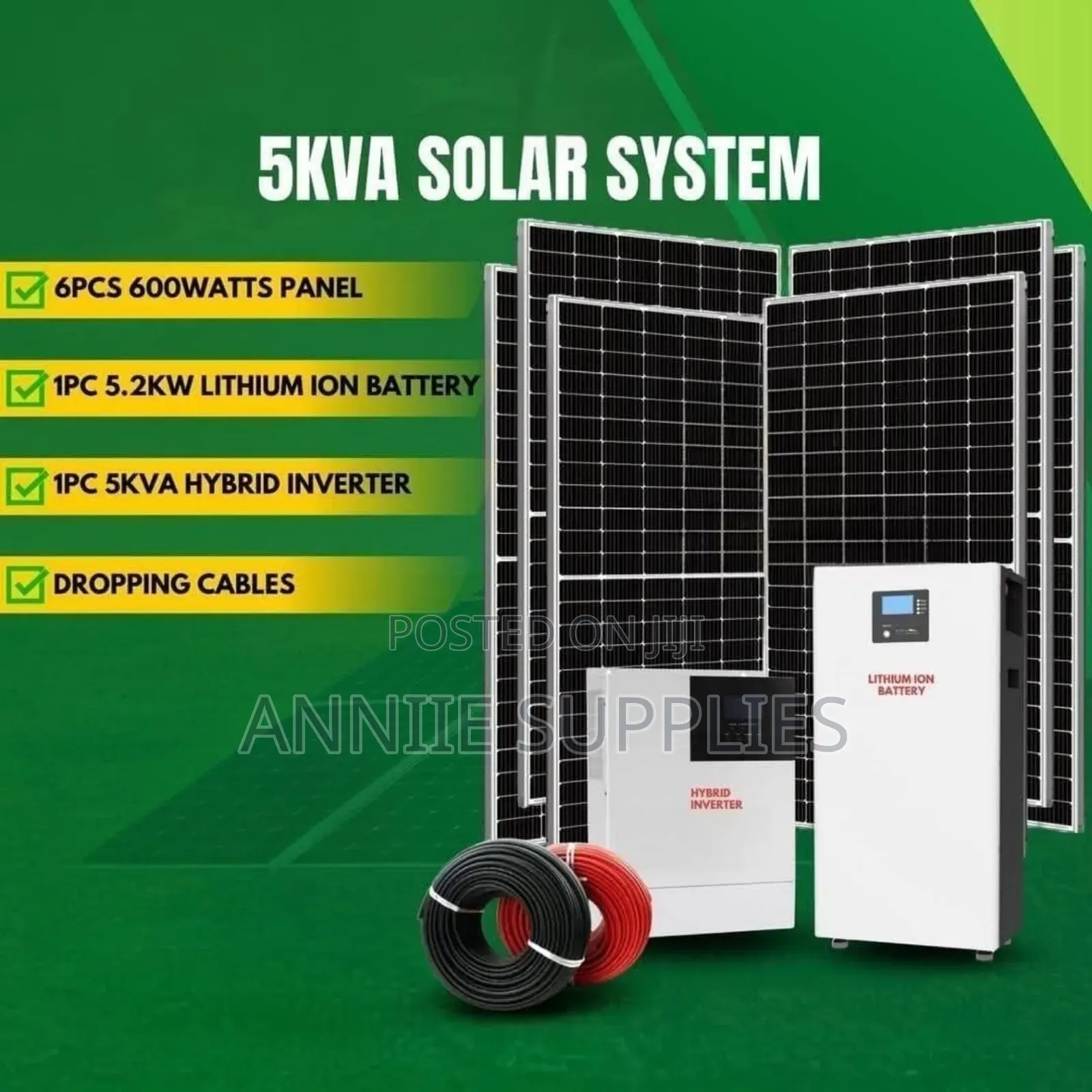5kva Hybrid Inverter+610w Solar Panels