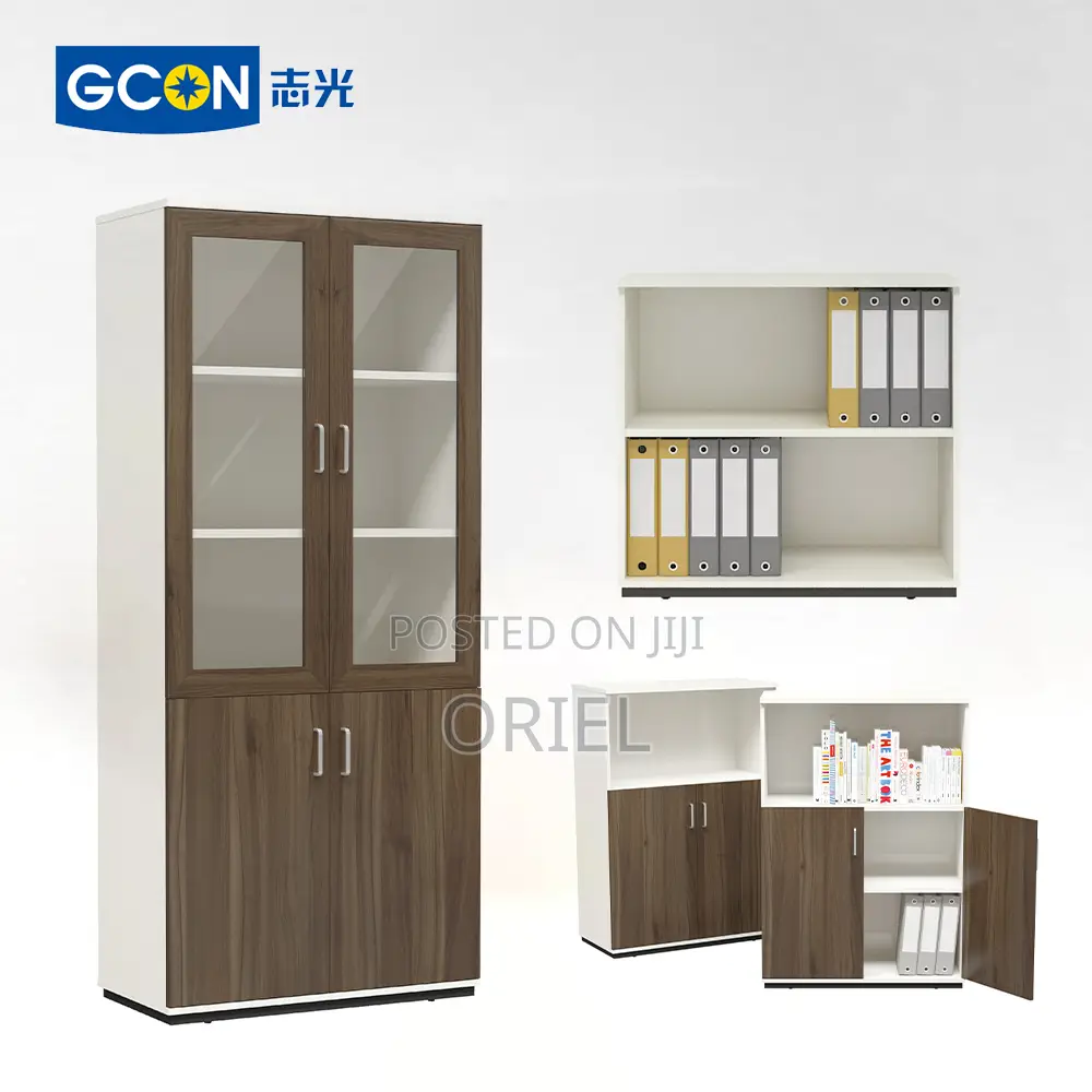 Office Cabinet : Wooden File Cabinet With Two Half Glass Doors