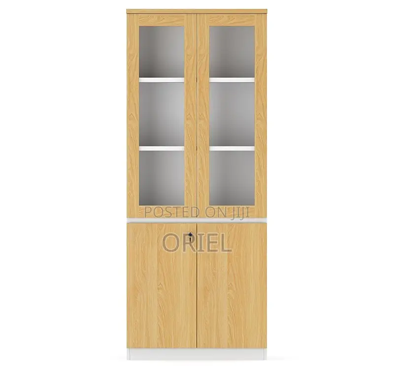 Office Cabinet : Wooden File Cabinet With Two Half Glass Doors