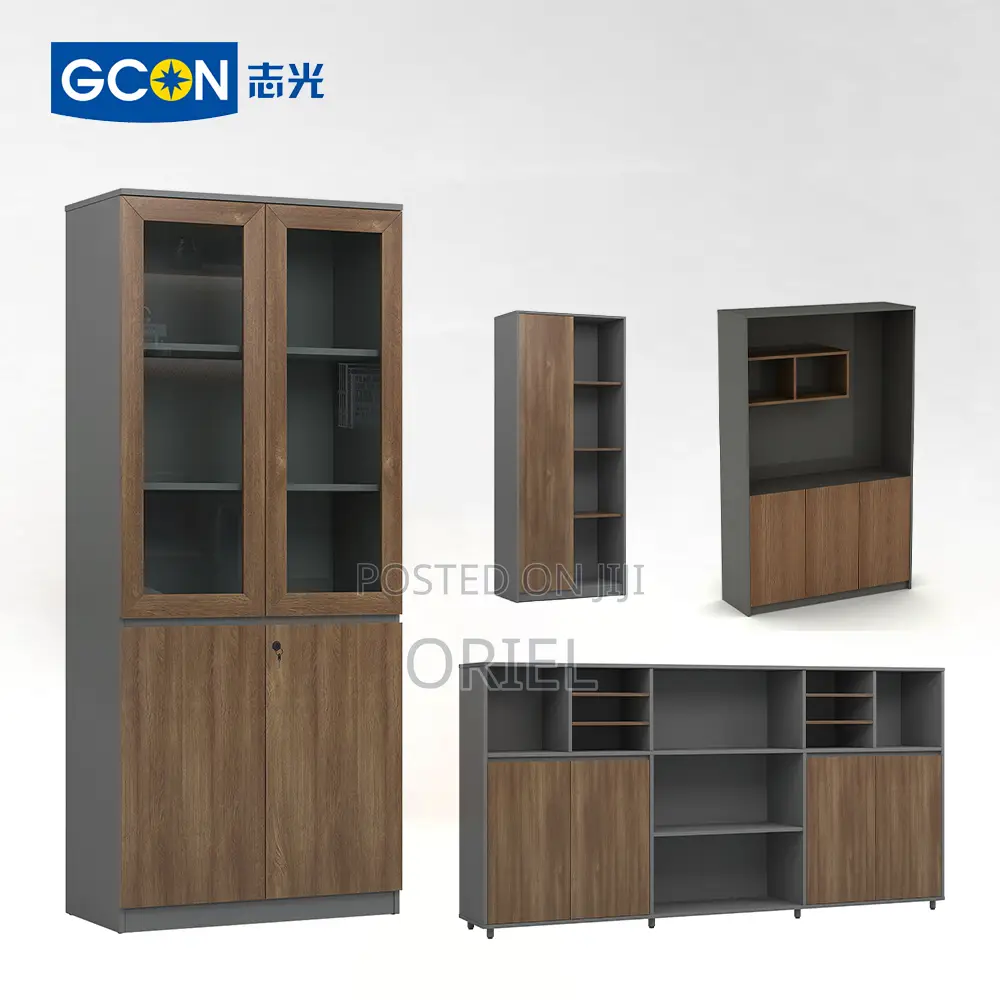 Office Cabinet : Wooden File Cabinet With Two Half Glass Doors