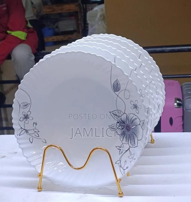 Purple Flower Ceramic Plates – 6pcs, 10.5"- Jm