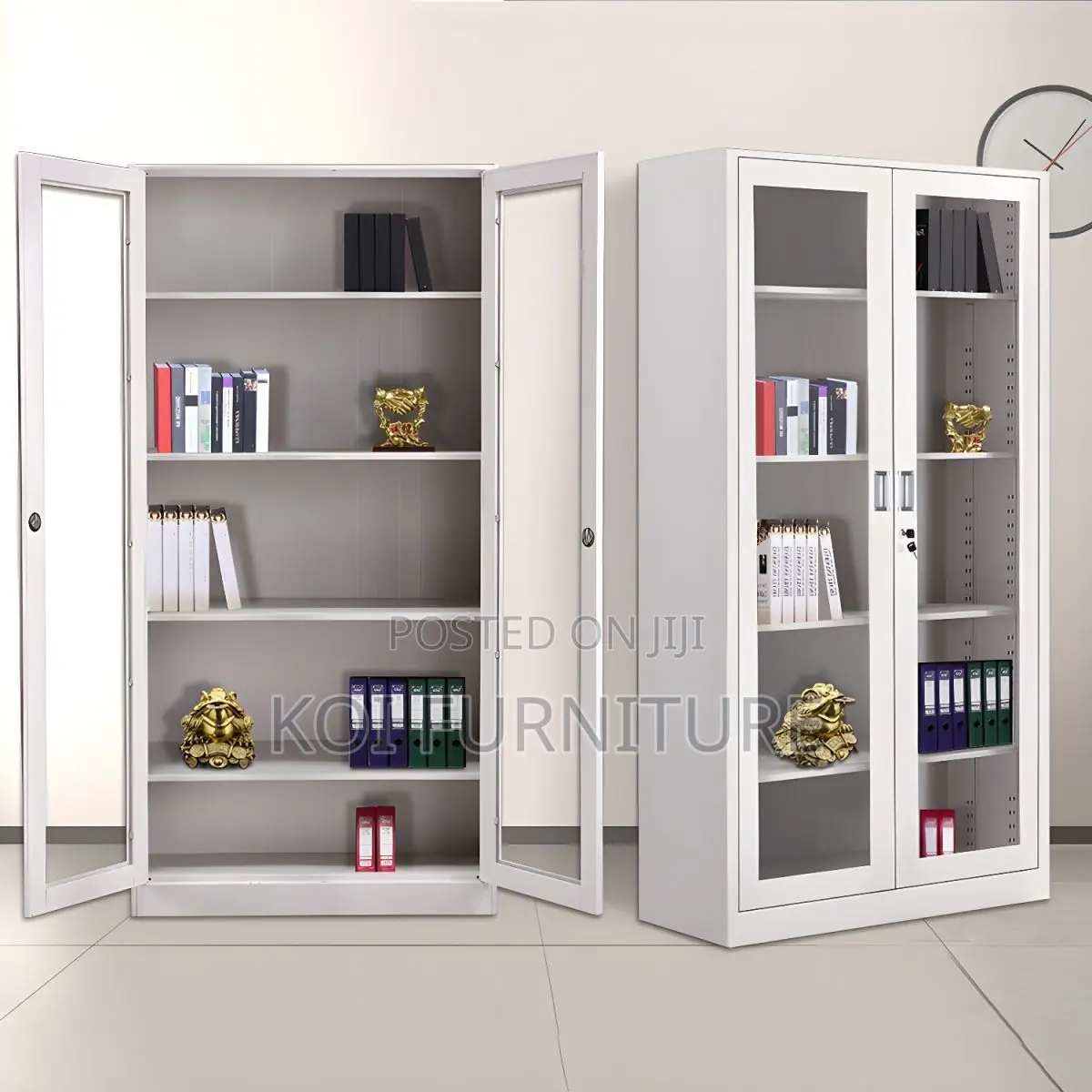 Office Cabinet; Two Dooors Frint Glass Functionality Office Cabinet