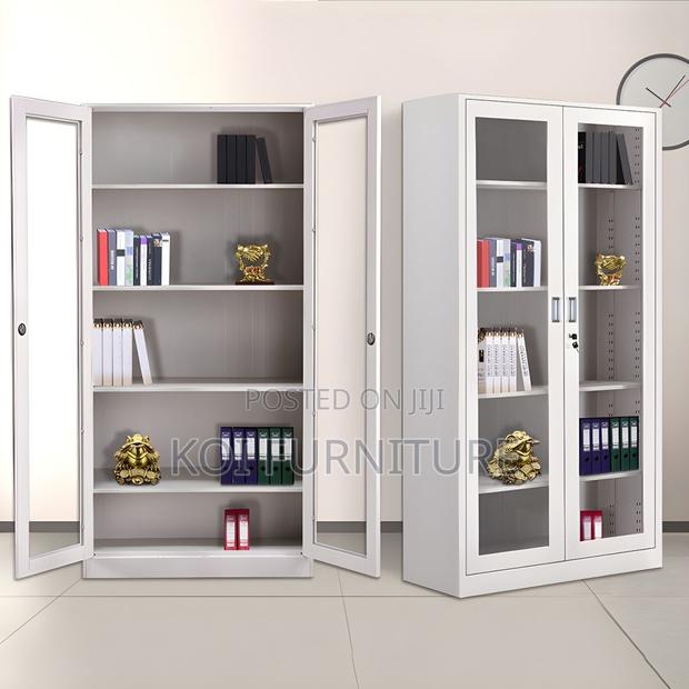 Office Cabinet; Two Dooors Frint Glass Functionality Office Cabinet - main view