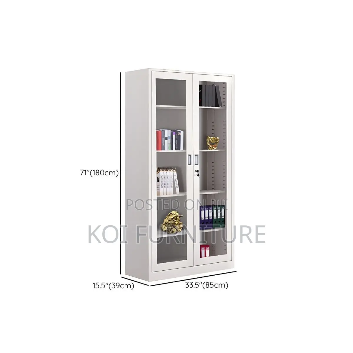 Office Cabinet; Two Dooors Frint Glass Functionality Office Cabinet