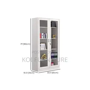 Office Cabinet; Two Dooors Frint Glass Functionality Office Cabinet
