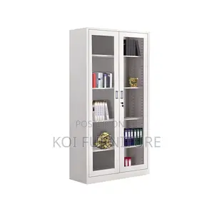Office Cabinet; Two Dooors Frint Glass Functionality Office Cabinet