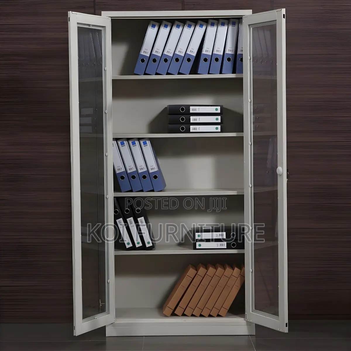 Office Cabinet; Two Dooors Frint Glass Functionality Office Cabinet