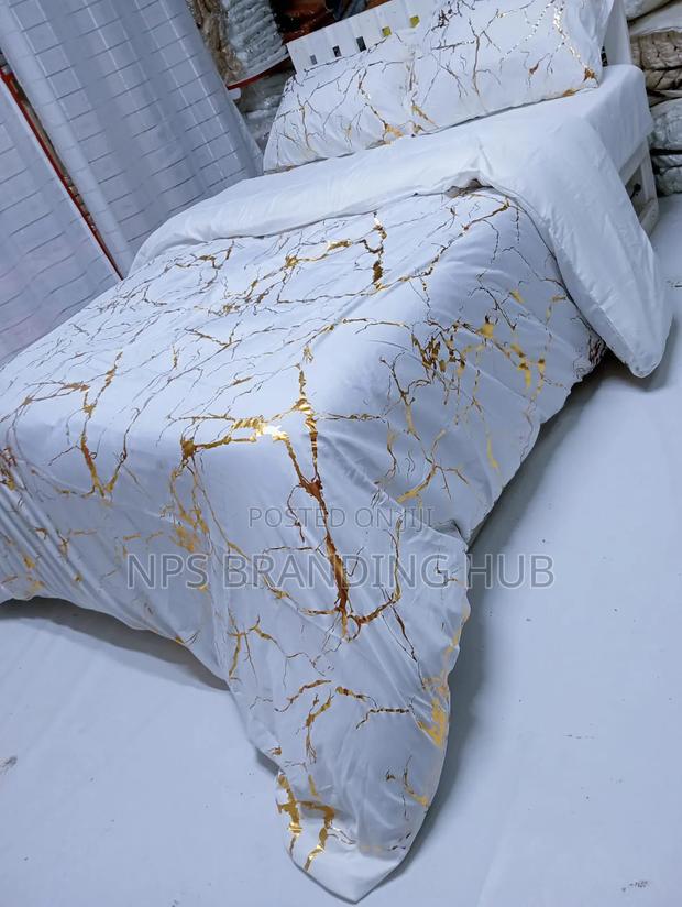 Gold Marble Texture Foil Style Duvet Cover Set Size:6*6/6*7 Sk