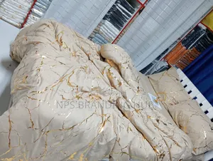 Gold Marble Texture Foil Style Duvet Cover Set Size:6*6/6*7 Sk