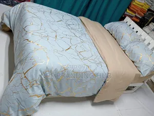 Gold Marble Texture Foil Style Duvet Cover Set Size:6*6/6*7 Sk