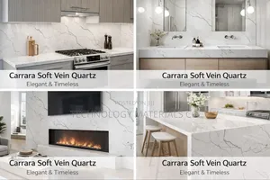 Carrara Soft Vein Quartz Slab (3m X 1.4m X 18mm)
