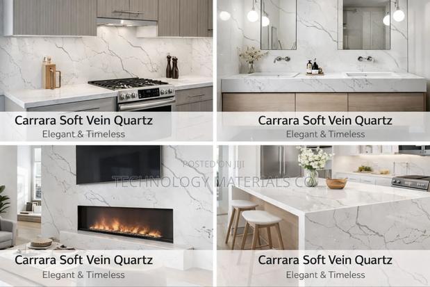 Carrara Soft Vein Quartz Slab (3m X 1.4m X 18mm)