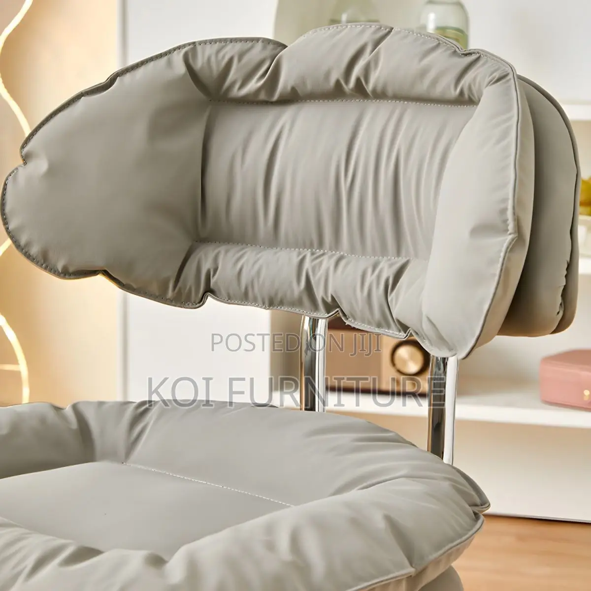 Barstool; Upholstred Home Office Leather Barstool With Backrest