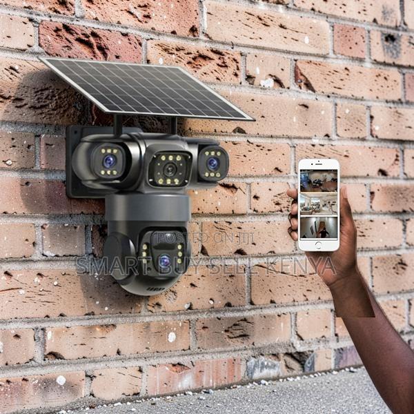 Alarm Warning Light 20mp Ultra Hd 4g PTZ Triple Lens Solar Camera