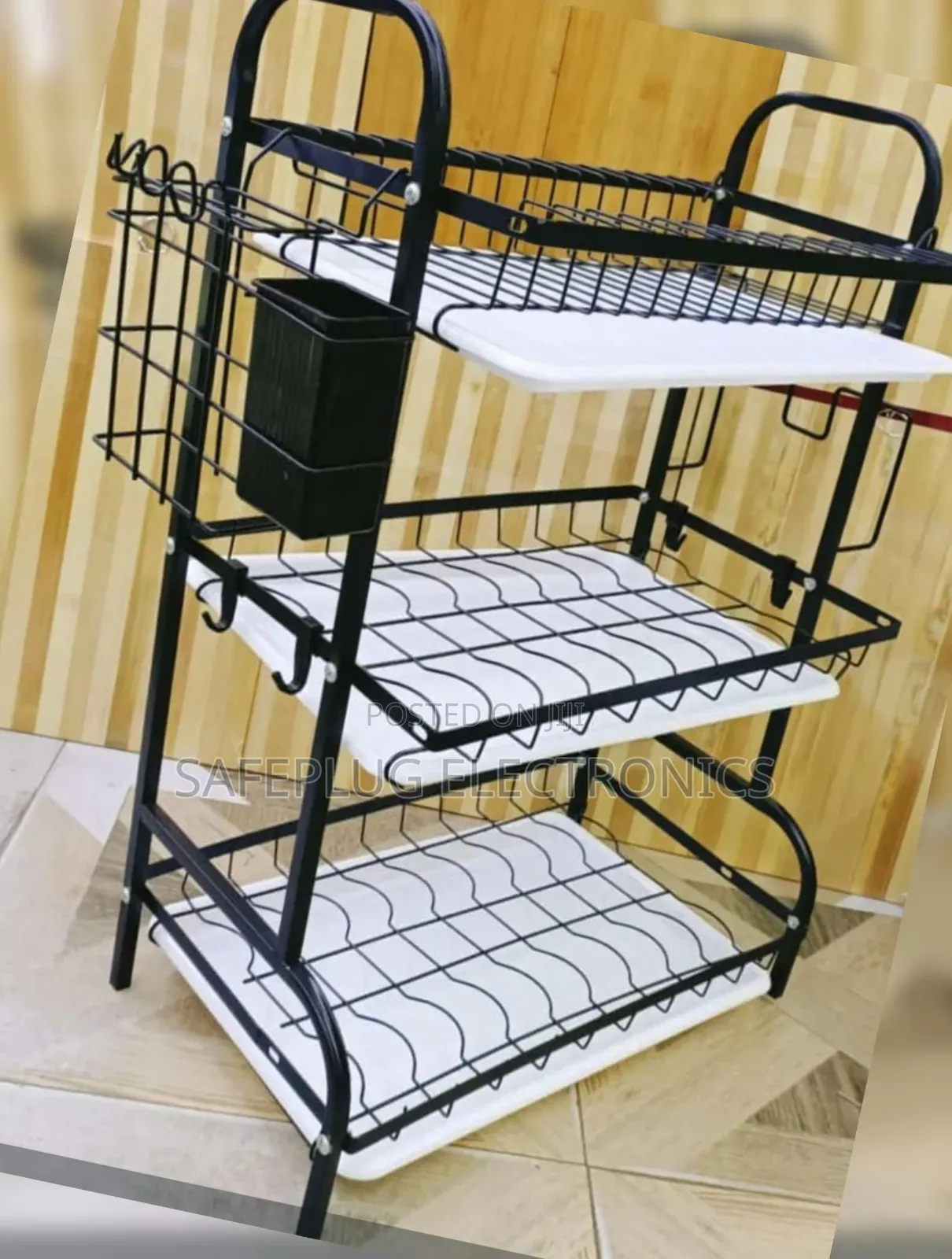 Metallic 3-Tier Dish Rack Kitchen Organizer