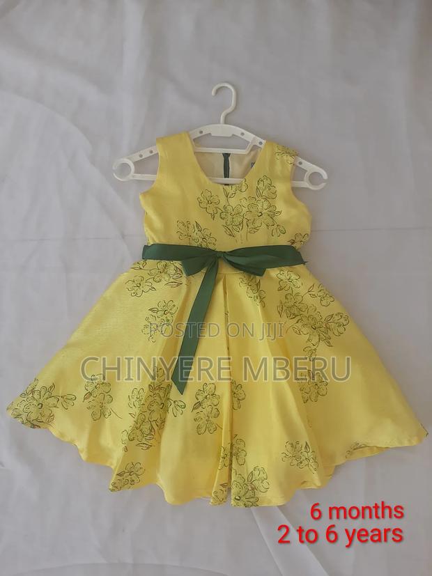 Flowered Satin Girls Dress