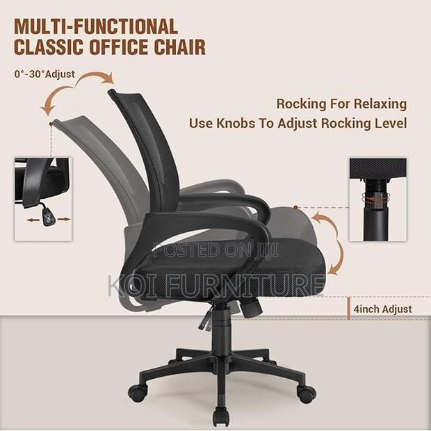 Office Chairs; Multi Functions Mid Back Office Mesh Seat - thumbnail 4