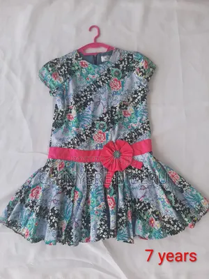 Flowered Cotton Girls Dress