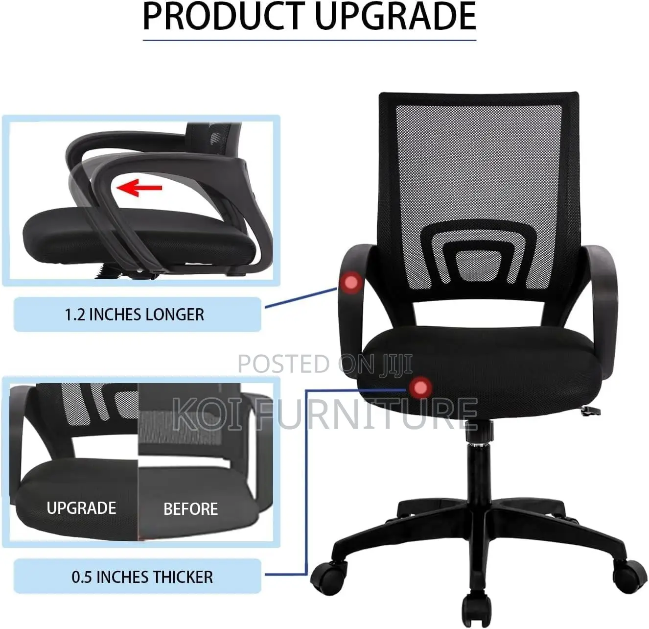 Office Chair; Ergonomic Design Clerical Office Mesh Seat