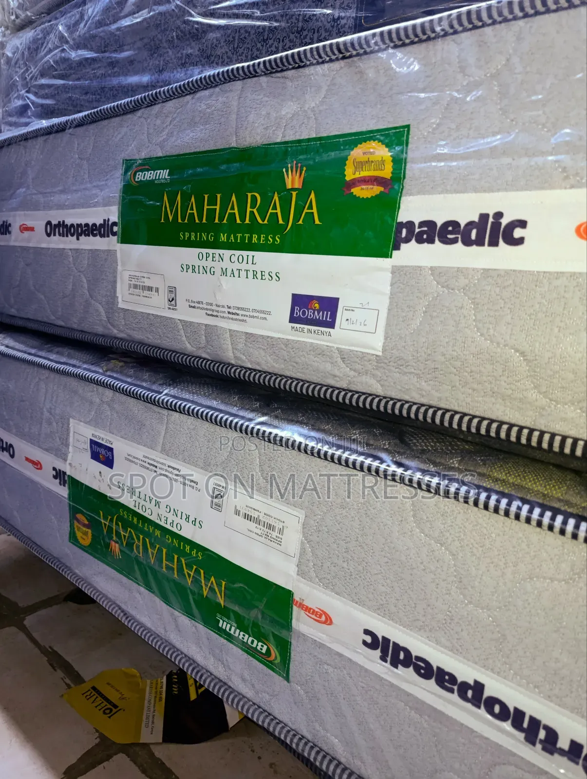 Bobmil Maharaja Orthopedic Spring Mattresses 12inches Thick + Delivery
