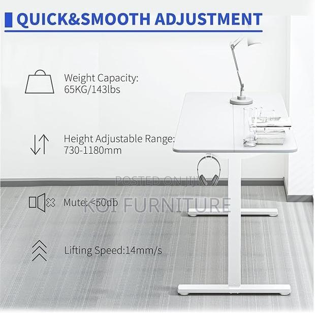 1.4 Meter Smooth and Quick Height Adjustable Office Desk - thumbnail 4