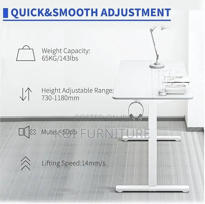 1.4 Meter Smooth and Quick Height Adjustable Office Desk
