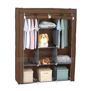 3 Column Portable Metallic Wardrobes Sk