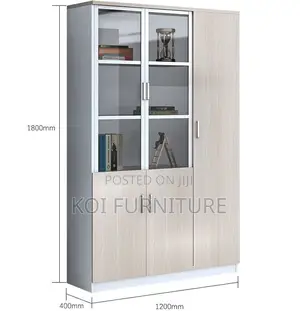 Office Cabinet; Three Doors Wooden Company Executive Office Cabinet