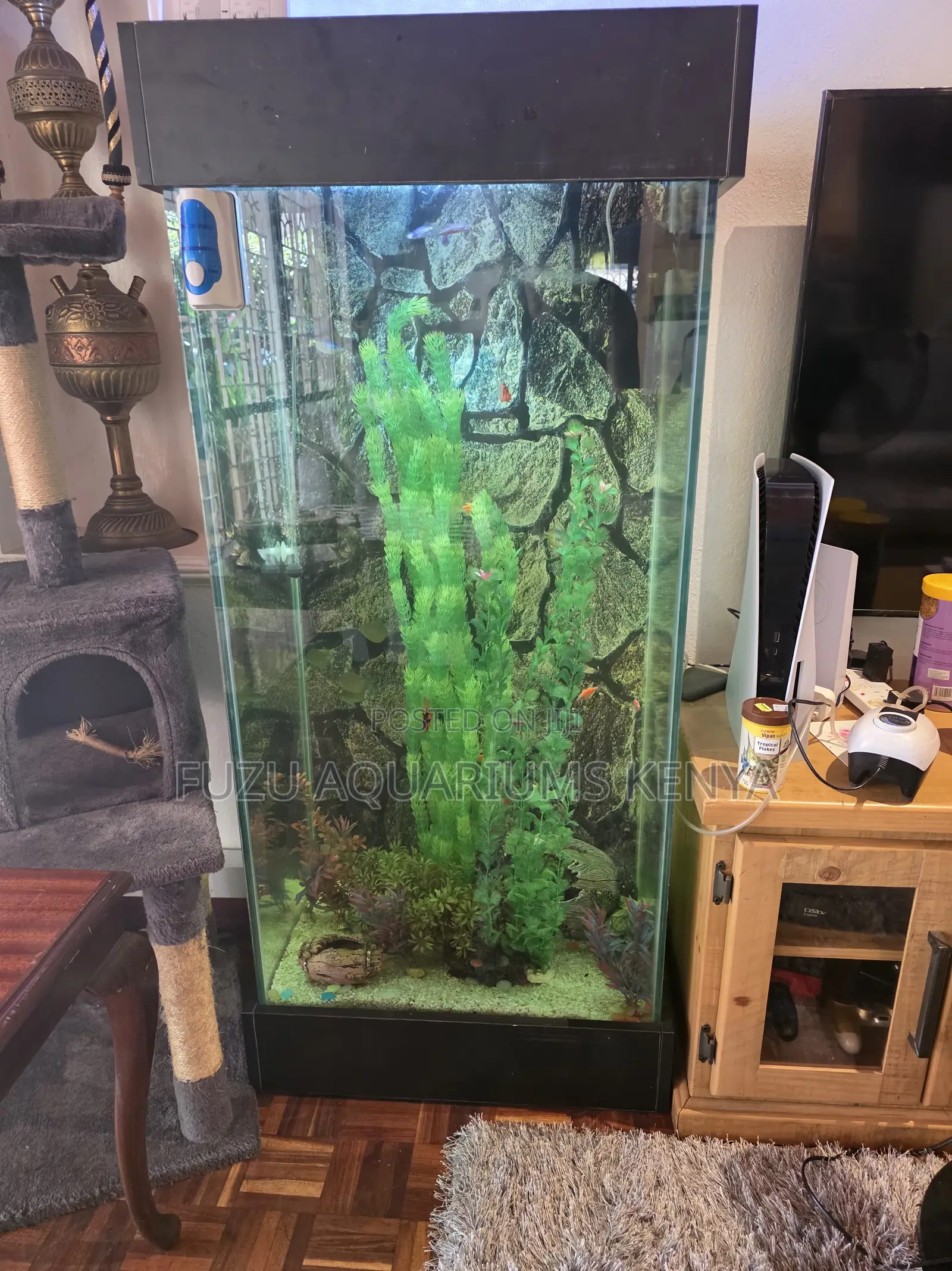 Sleek High-Rise Aquarium - Perfect for Office or Living Room