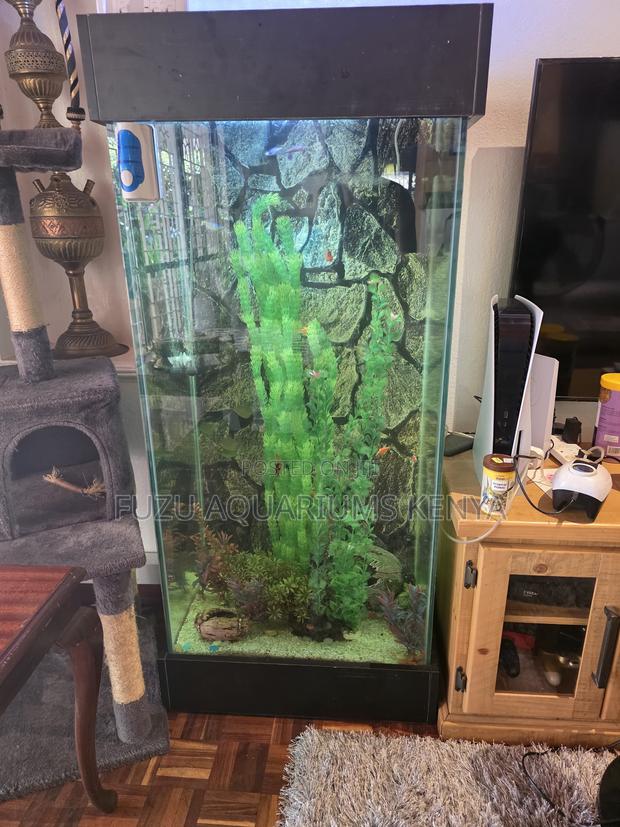 Sleek High-Rise Aquarium - Perfect for Office or Living Room