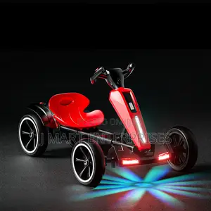 Go Kart for Kids, 4 Wheel Pedal Powered Go Cart With Adjustable Seat,